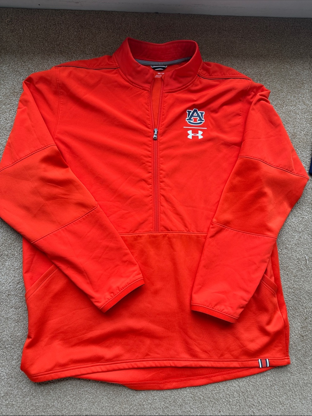 Under Armour Orange Auburn Tigers 1/4 Zip Pullover